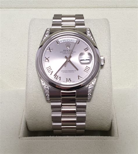 rolex day date silver for sale|rolex day date 36 mm.